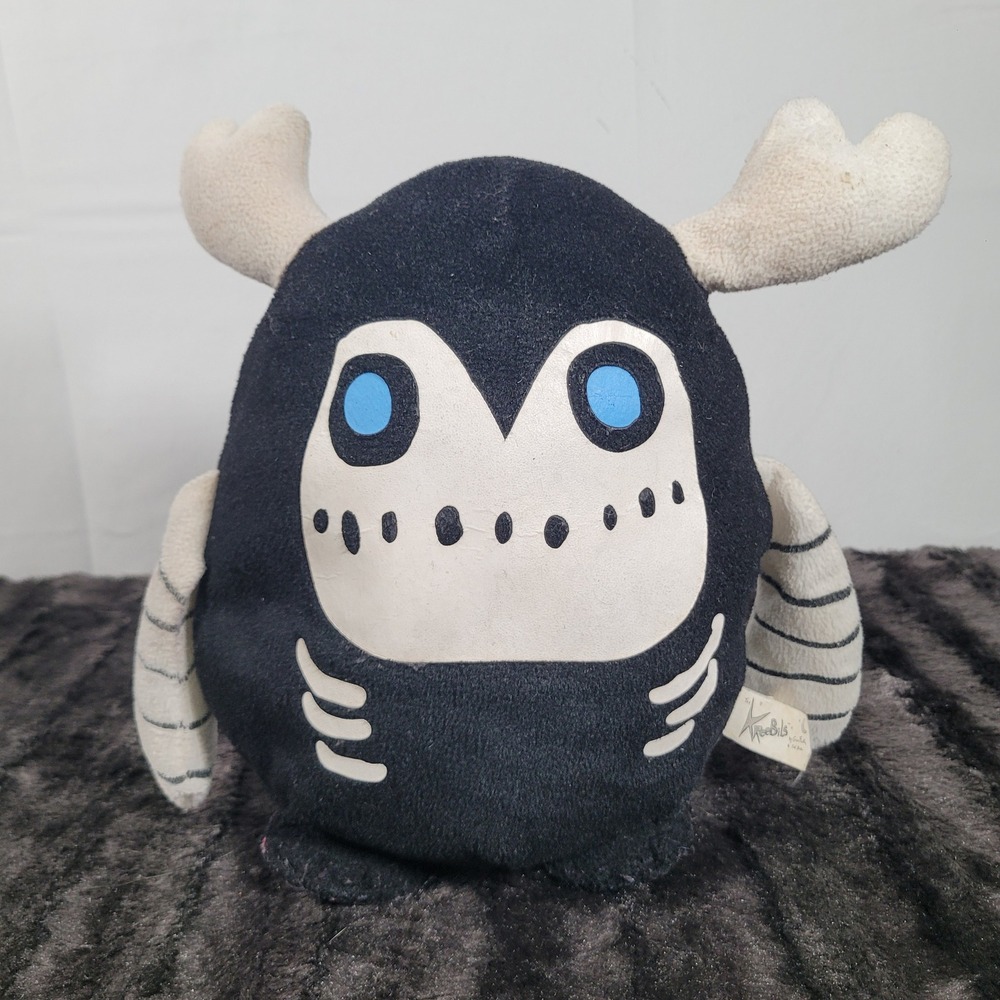 The KreeBils Gus Fink Emi Boz Plush Toy Black White Goth Monster Stuffed Animal